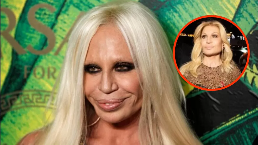 Donatella Versace luce irreconocible